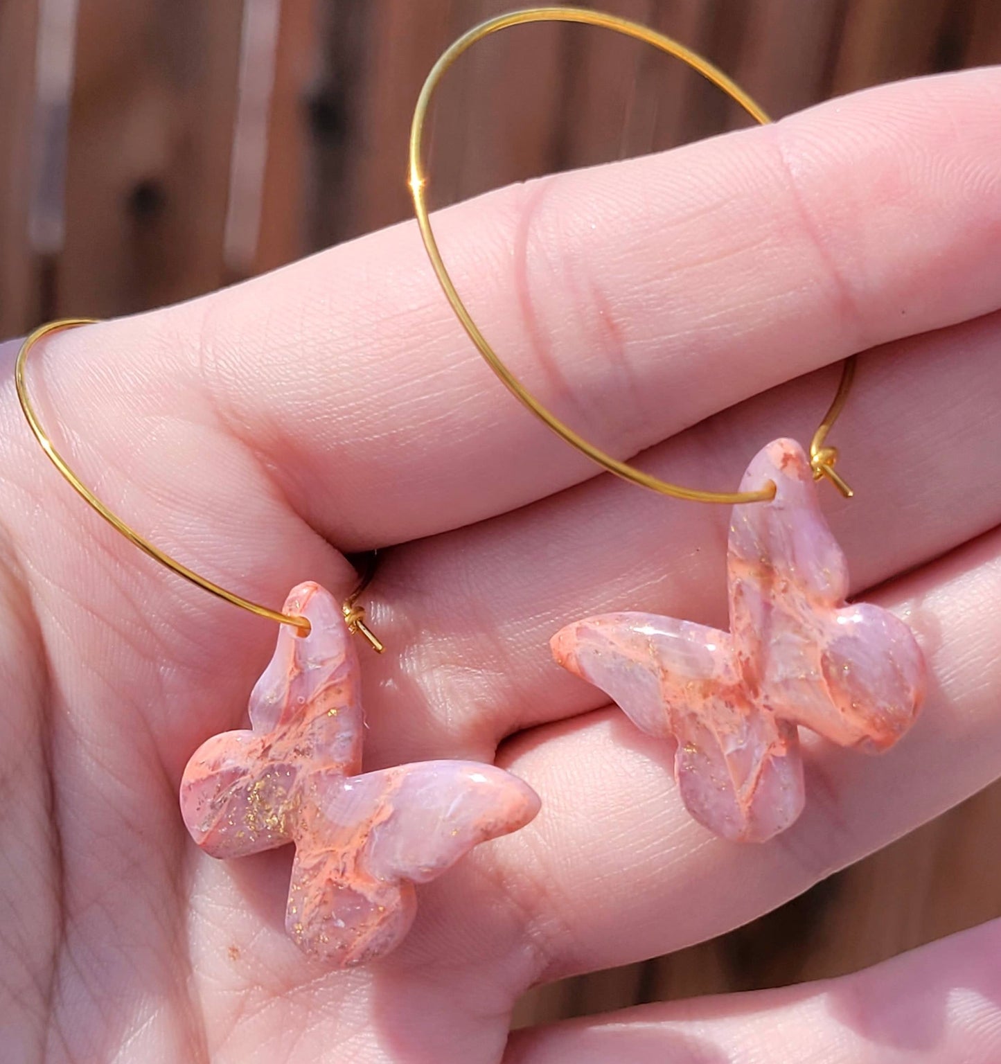 Large Butterfly hoops