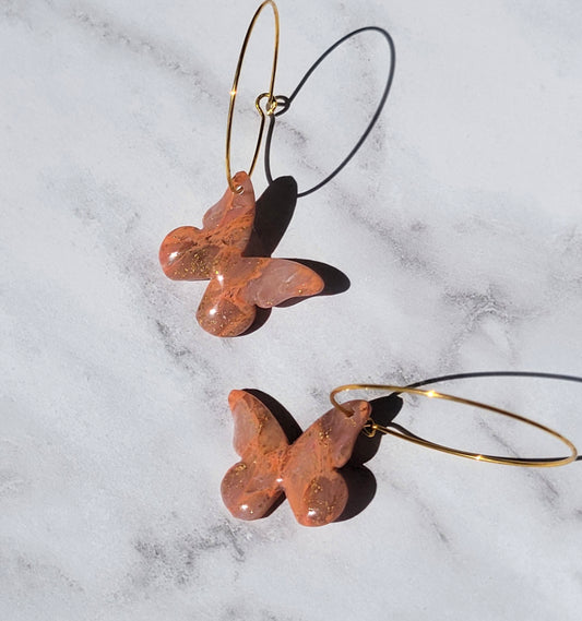 Large Butterfly hoops