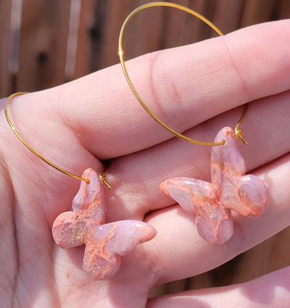 Large Butterfly hoops